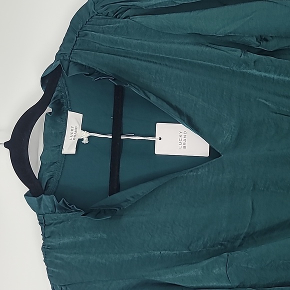 NWT Lucky Brand sea moss satin boho dress medium - Picture 2 of 8